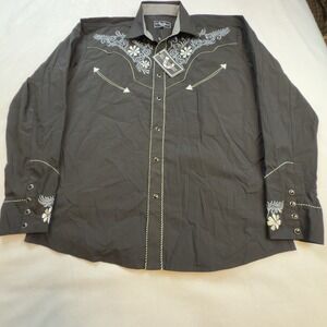 El Pionero Shirt Mens Sz Large Western Long Sleeve Cowboy Casual Snap Button NWT